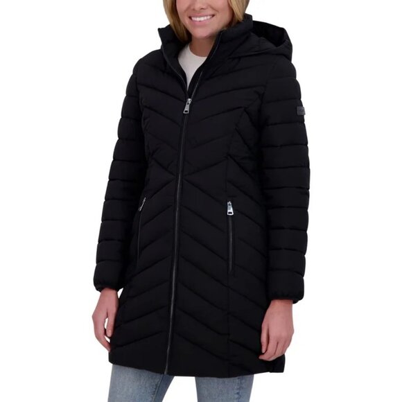 DKNY Women's Stretch Walker Coat - Picture 1 of 10